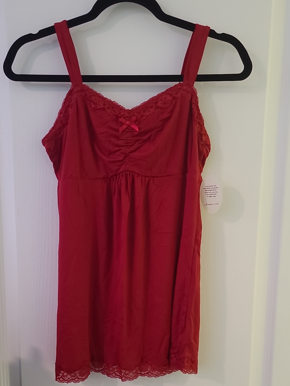 Soma Red Lace-Trim Sleep Chemise